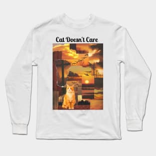 Cat Doesn't Care Long Sleeve T-Shirt